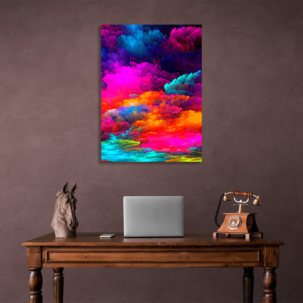 Abstract colored fireworks Canvas Wall Art Print