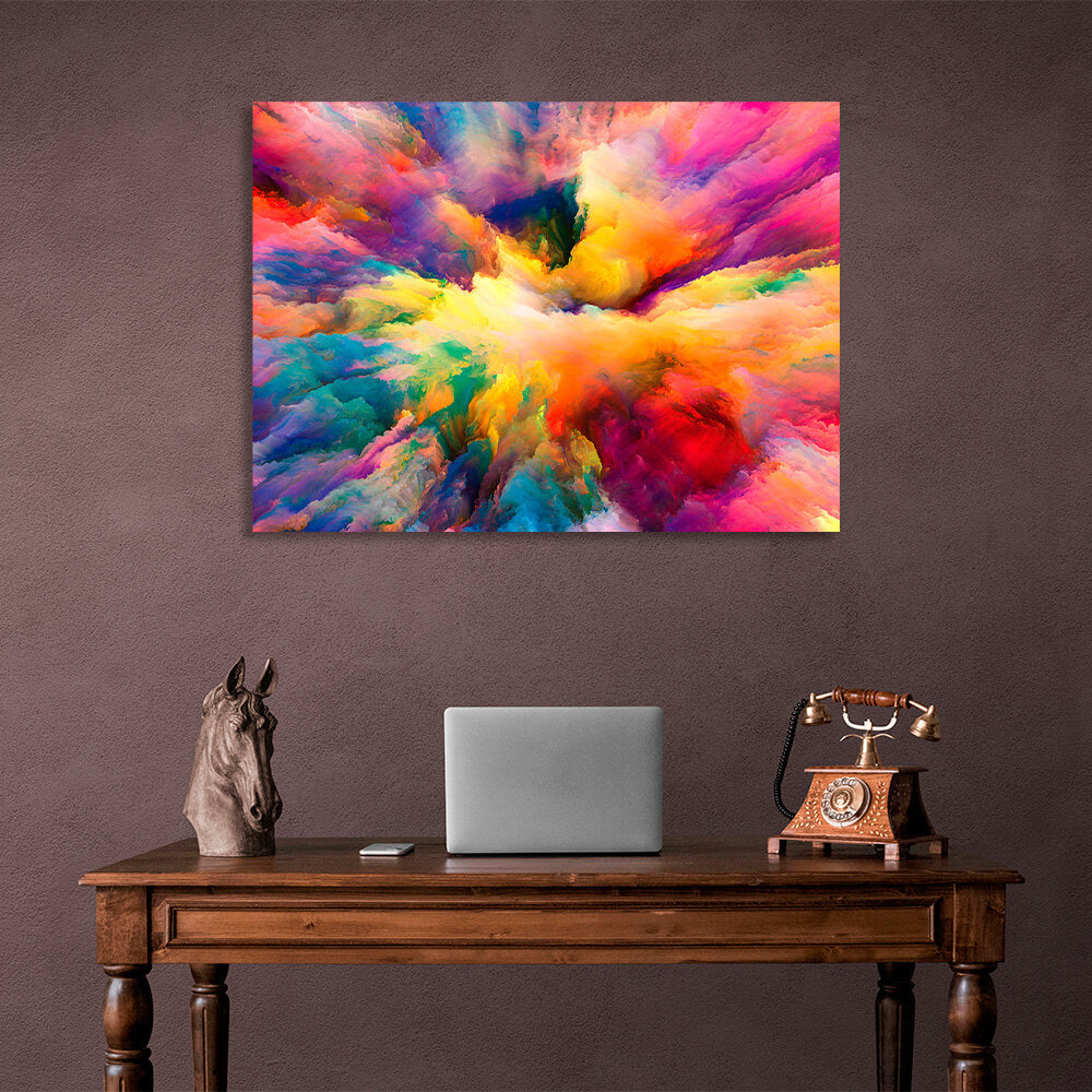 Abstraction rainbow clouds Abstraction Canvas Wall Art Print