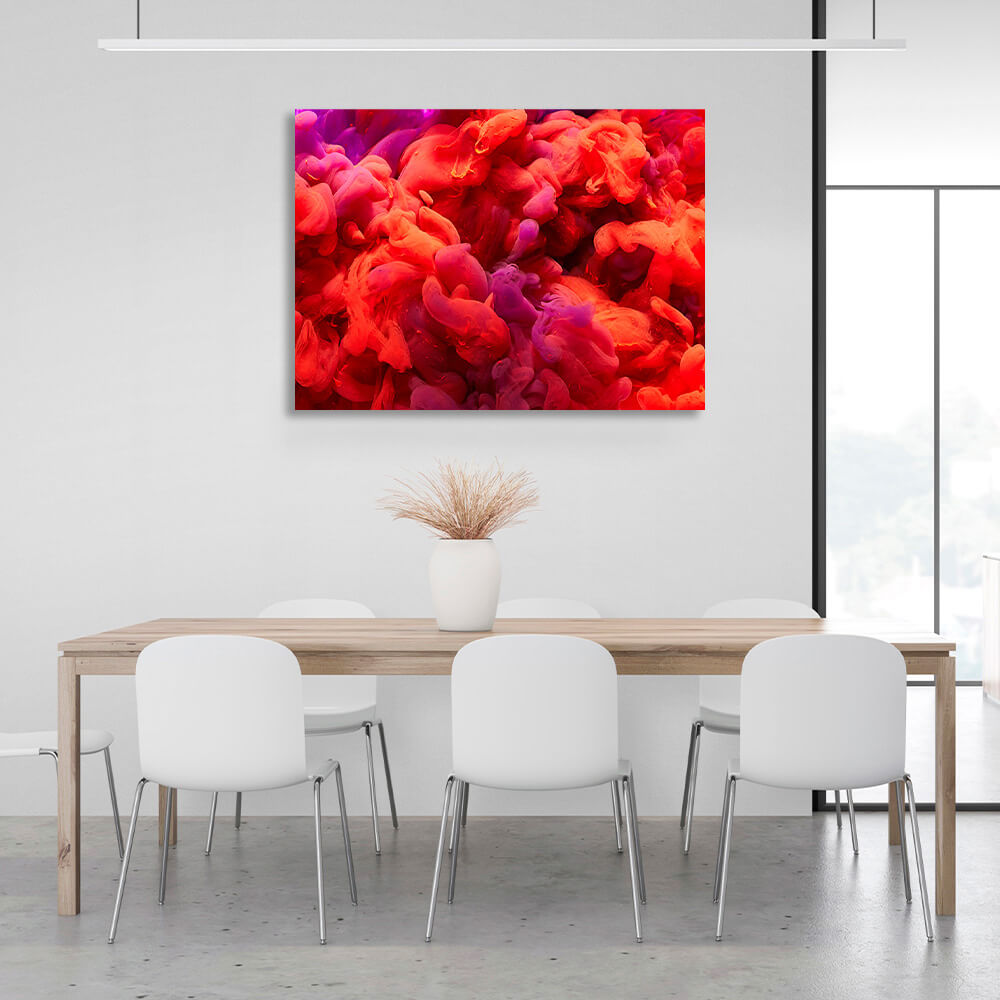 Red and purple smoke Canvas Wall Art Print