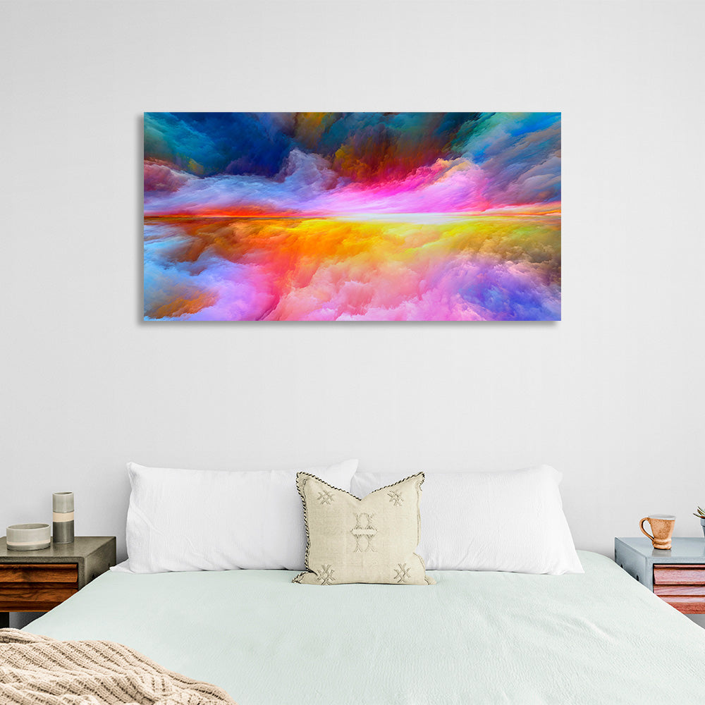 Abstraction in shades of pink and blue Abstraction Canvas Wall Art Print