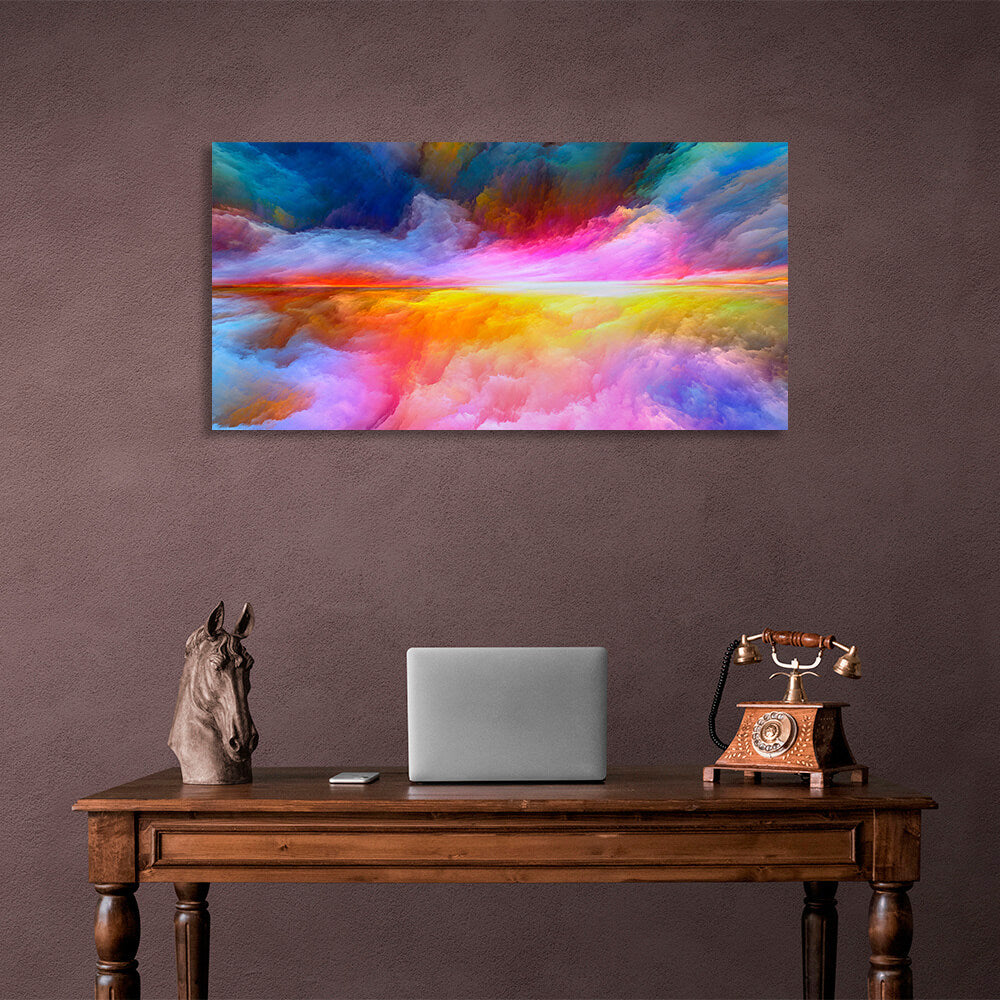 Abstraction in shades of pink and blue Abstraction Canvas Wall Art Print