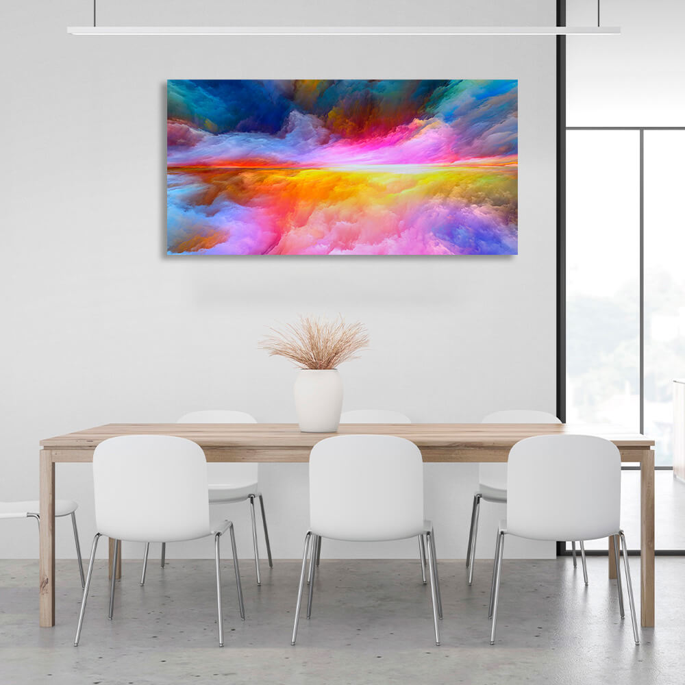 Abstraction in shades of pink and blue Abstraction Canvas Wall Art Print