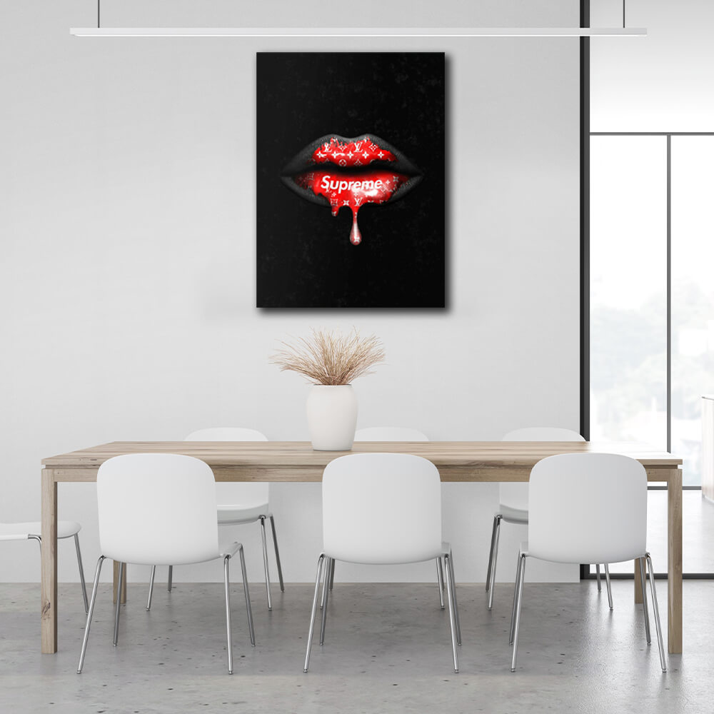 Supreme lips Canvas Wall Art Print