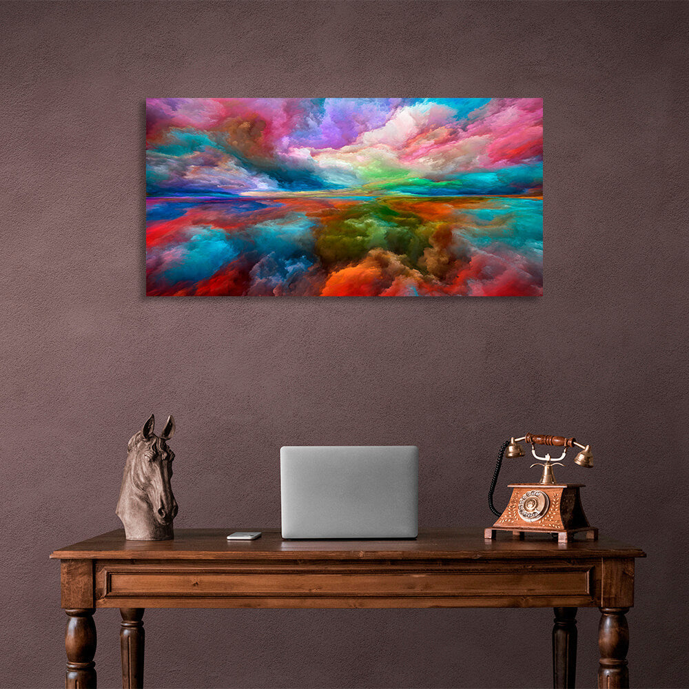 Abstraction in bright rainbow colors Abstraction Canvas Wall Art Print