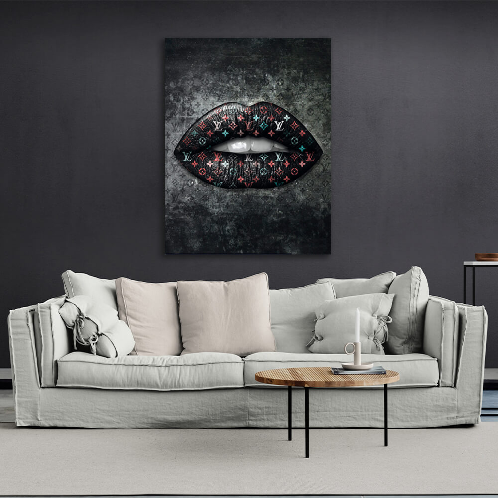 Lips LV color Canvas Wall Art Print