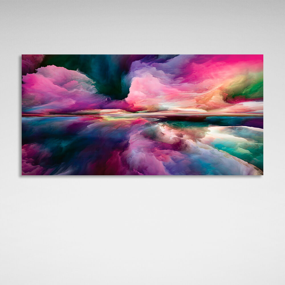 Abstraktion in rauchigem Rosa und Blau Abstraktion Leinwand Wand Kunstdruck