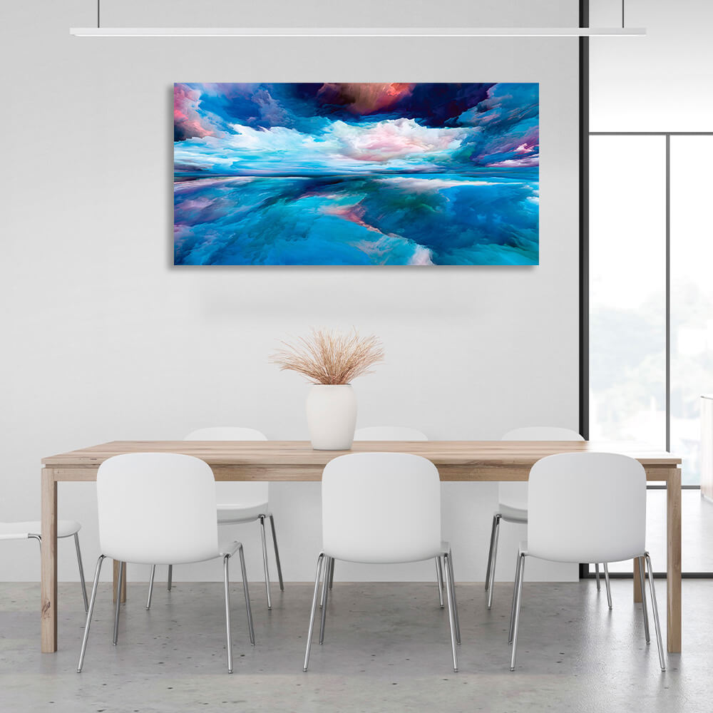 Abstraction in shades of blue Abstraction Canvas Wall Art Print