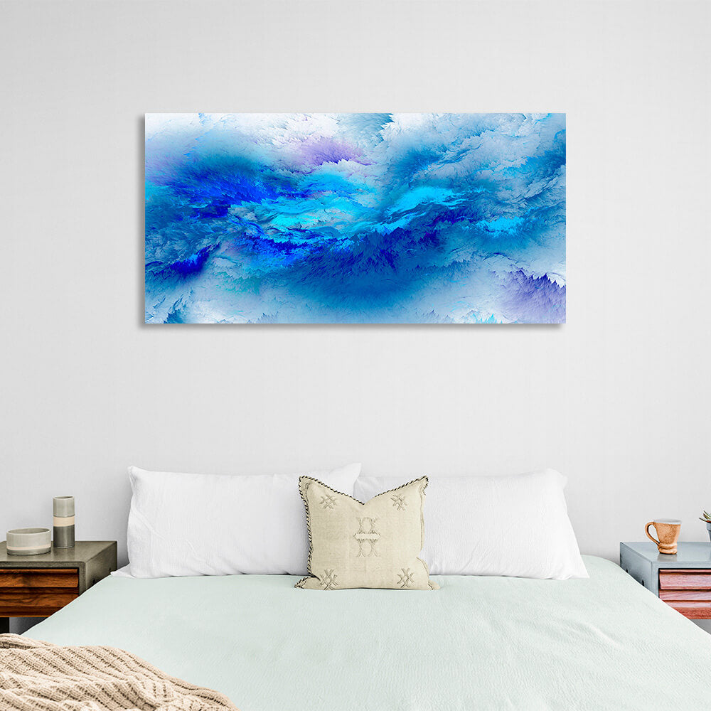 Abstraction soft blue abstract with white tones Abstraction Canvas Wall Art Print