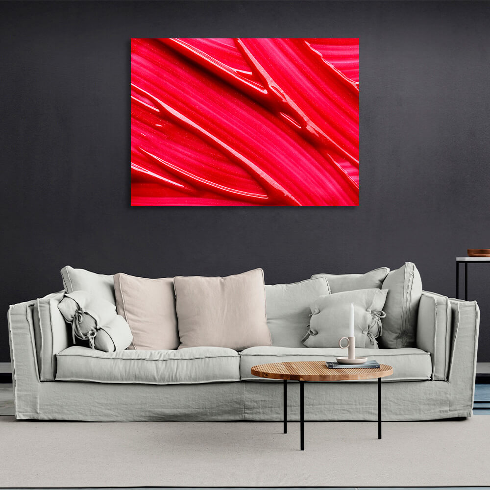 Abstraction red paint Abstraction Canvas Wall Art Print