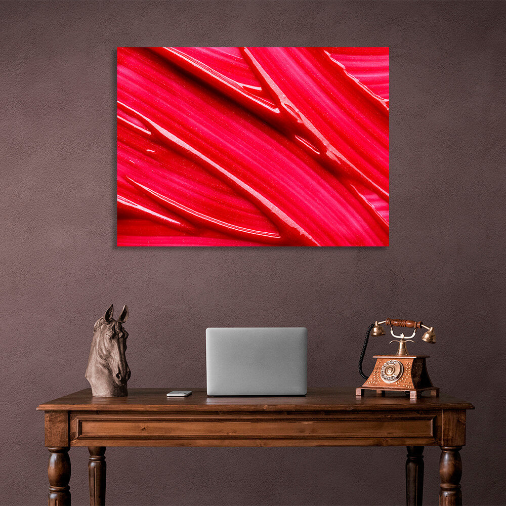 Abstraction red paint Abstraction Canvas Wall Art Print