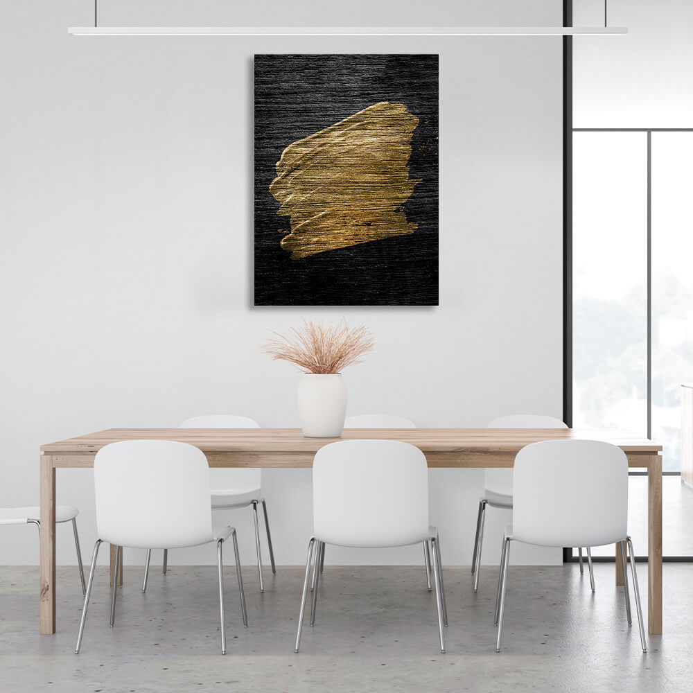 Gold paint on a gray-black background Canvas Wall Art Print