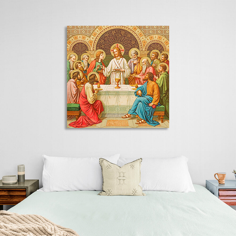 The Last Supper icon square painting Reproduction Canvas Wall Art Print