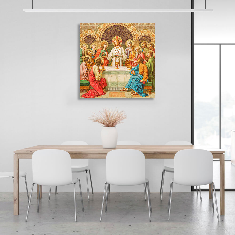 The Last Supper icon square painting Reproduction Canvas Wall Art Print