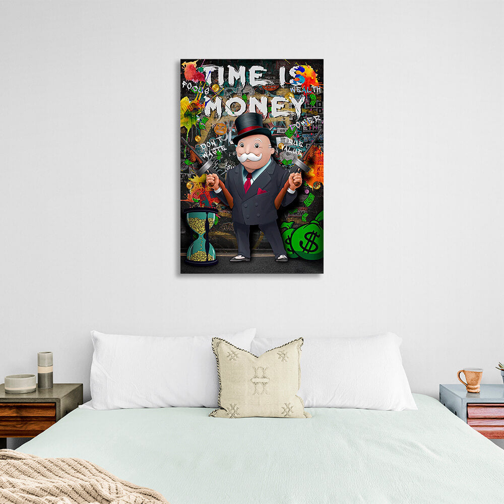 Time money monopoly Canvas Wall Art Print