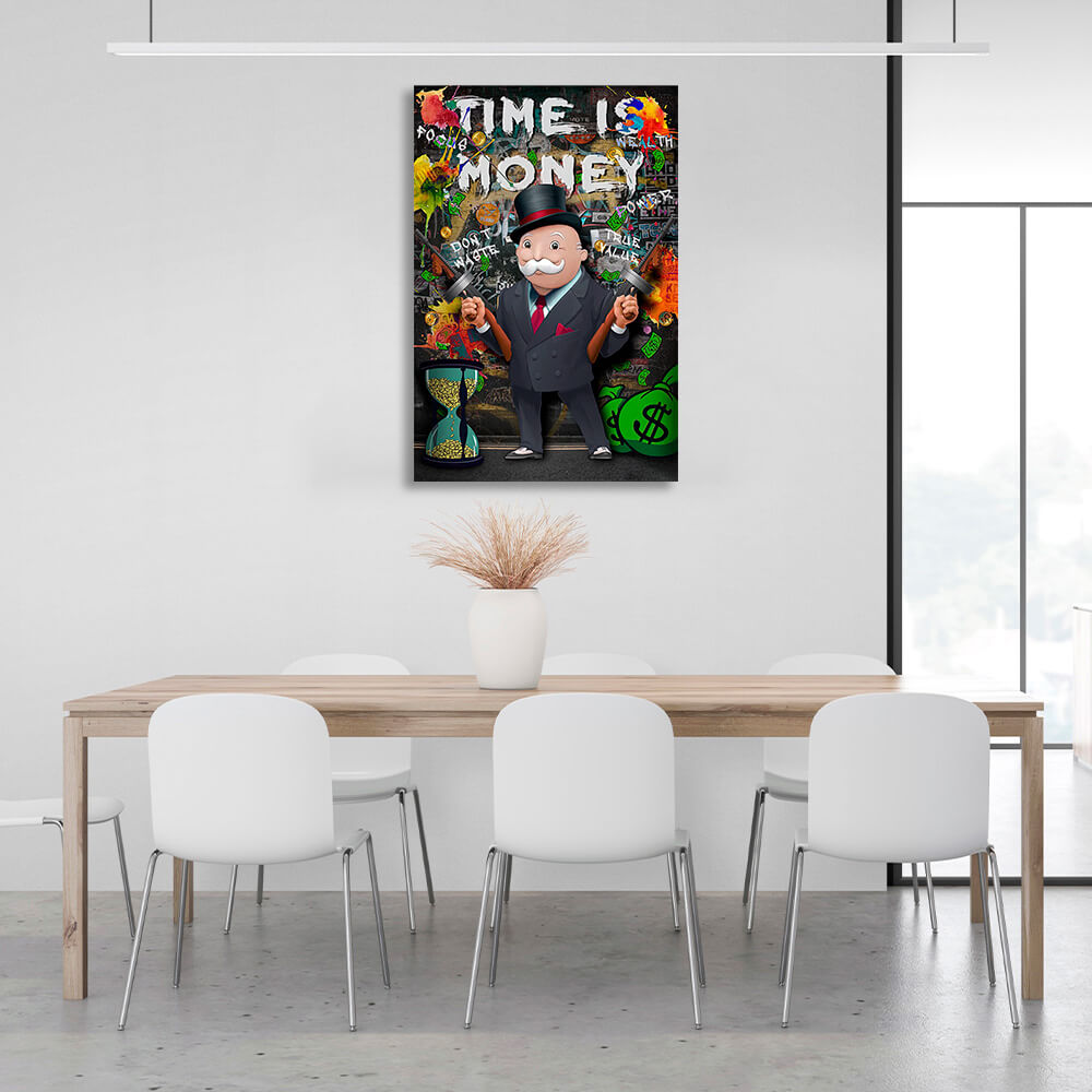 Time money monopoly Canvas Wall Art Print