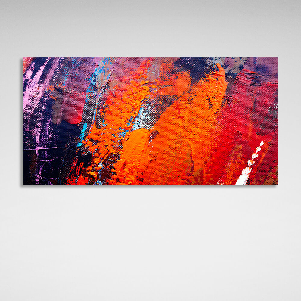 Abstraction in red-orange-purple colors Abstraction Canvas Wall Art Print