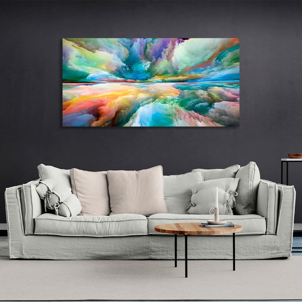 Rainbow clouds Abstraction Canvas Wall Art Print