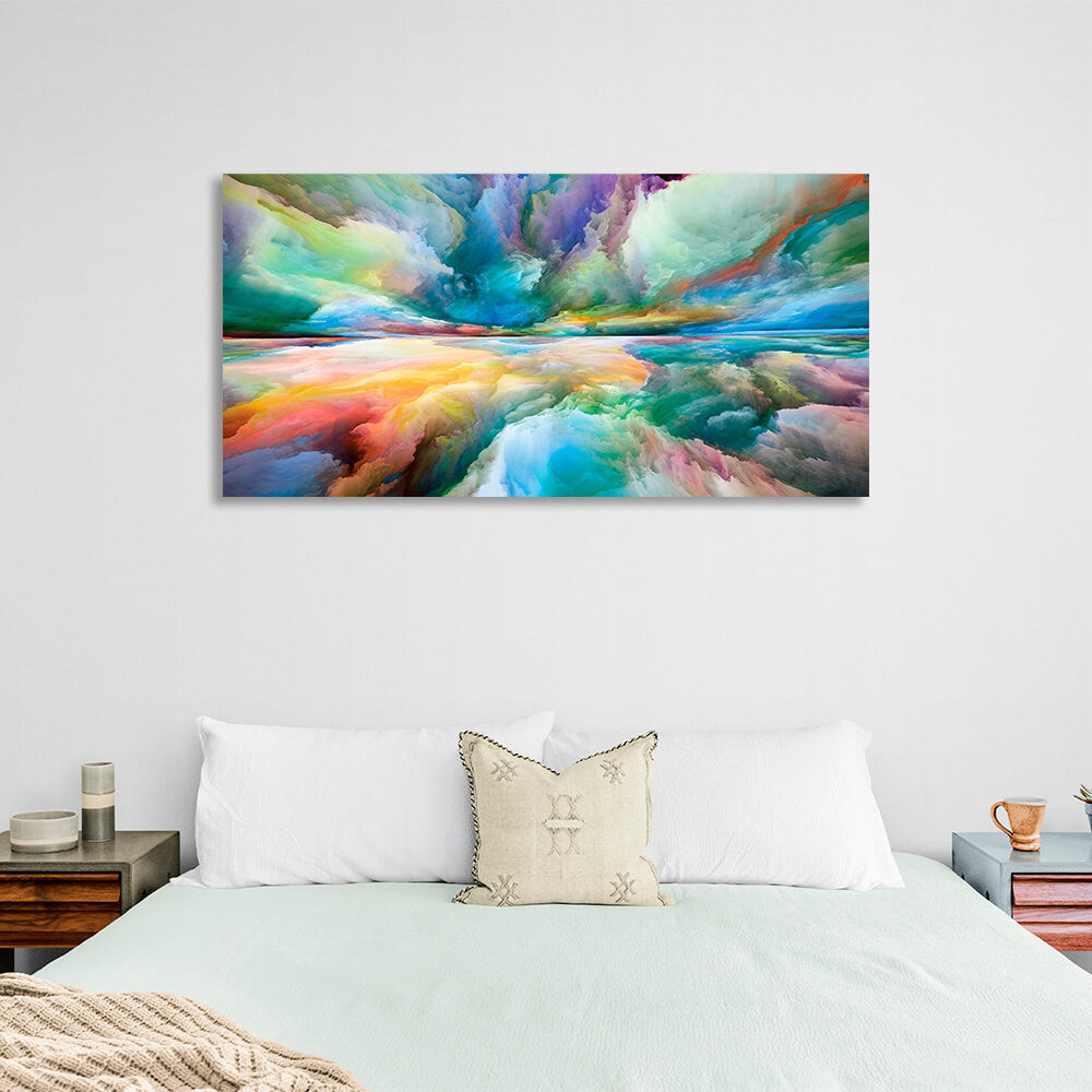 Rainbow clouds Abstraction Canvas Wall Art Print