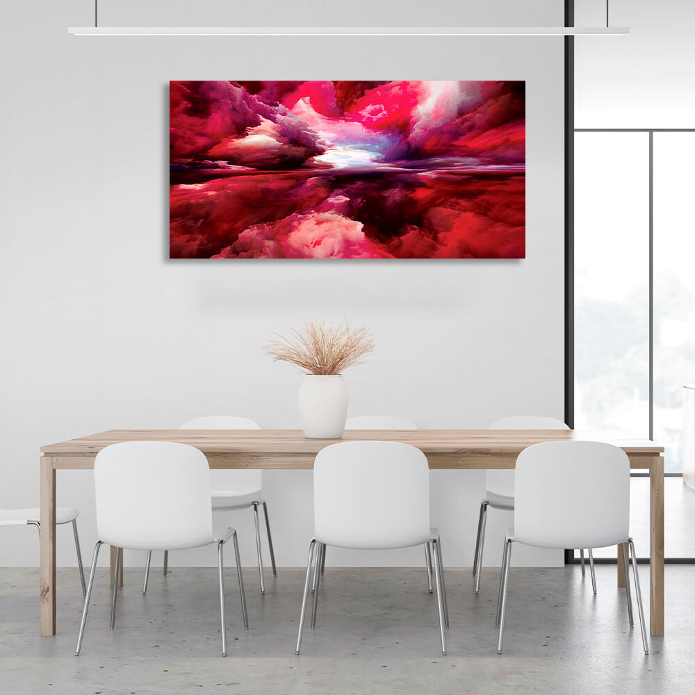 Abstraction red clouds Abstraction Canvas Wall Art Print