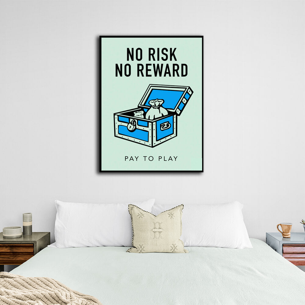 Monopoly No risk no reward Canvas Wall Art Print