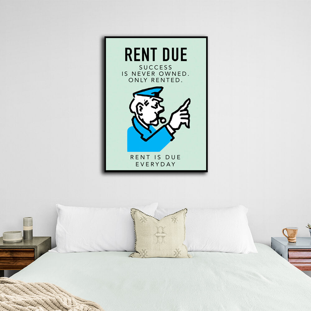 Monopoly Rent due Canvas Wall Art Print