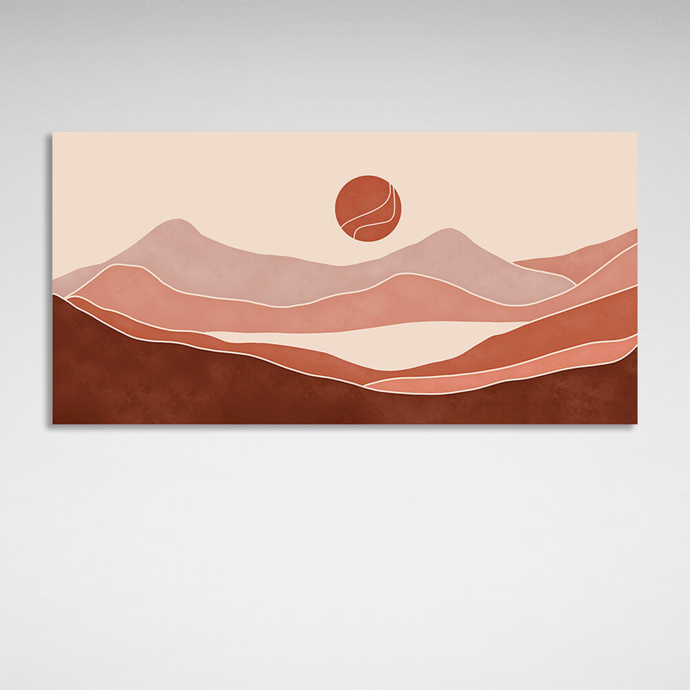 The desert against the sun Abstraction Canvas Wall Art Print