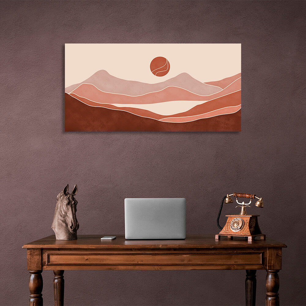 The desert against the sun Abstraction Canvas Wall Art Print