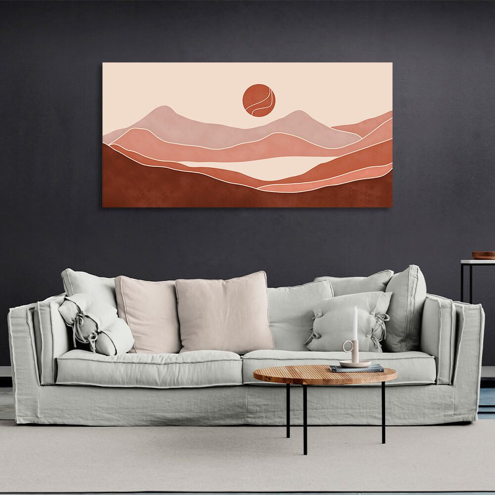 The desert against the sun Abstraction Canvas Wall Art Print