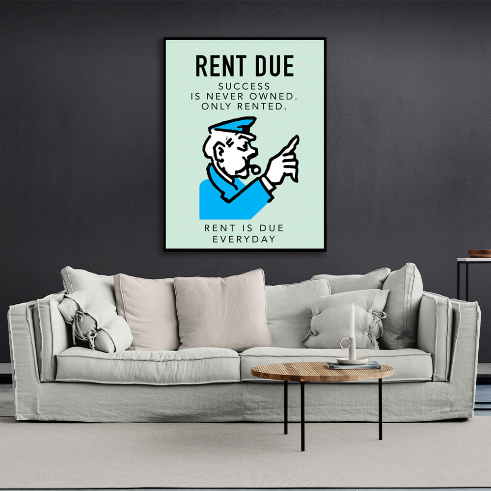 Monopoly Rent due Canvas Wall Art Print