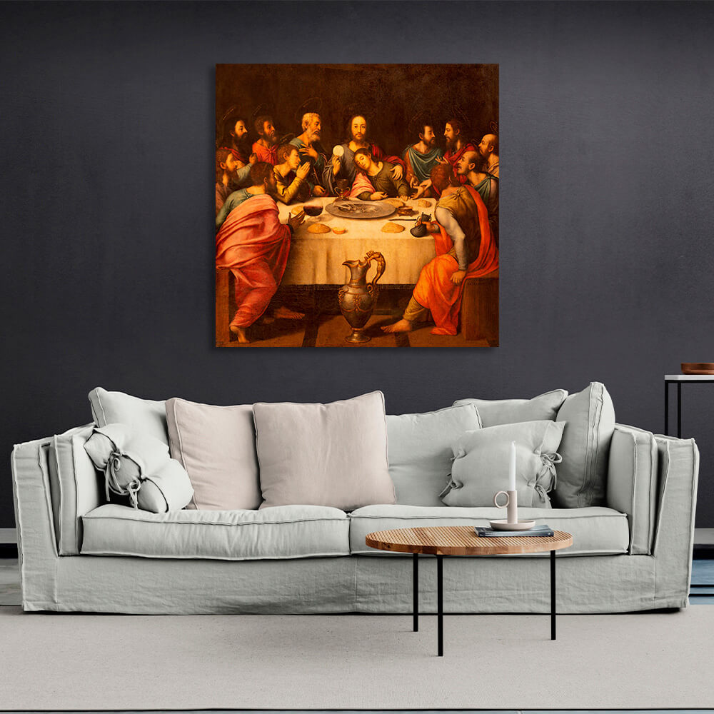 Painting of the Last Supper Reproduction Canvas Wall Art Print