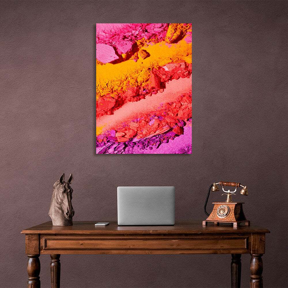 Pink yellow yellow red red purple eye shadow Canvas Wall Art Print