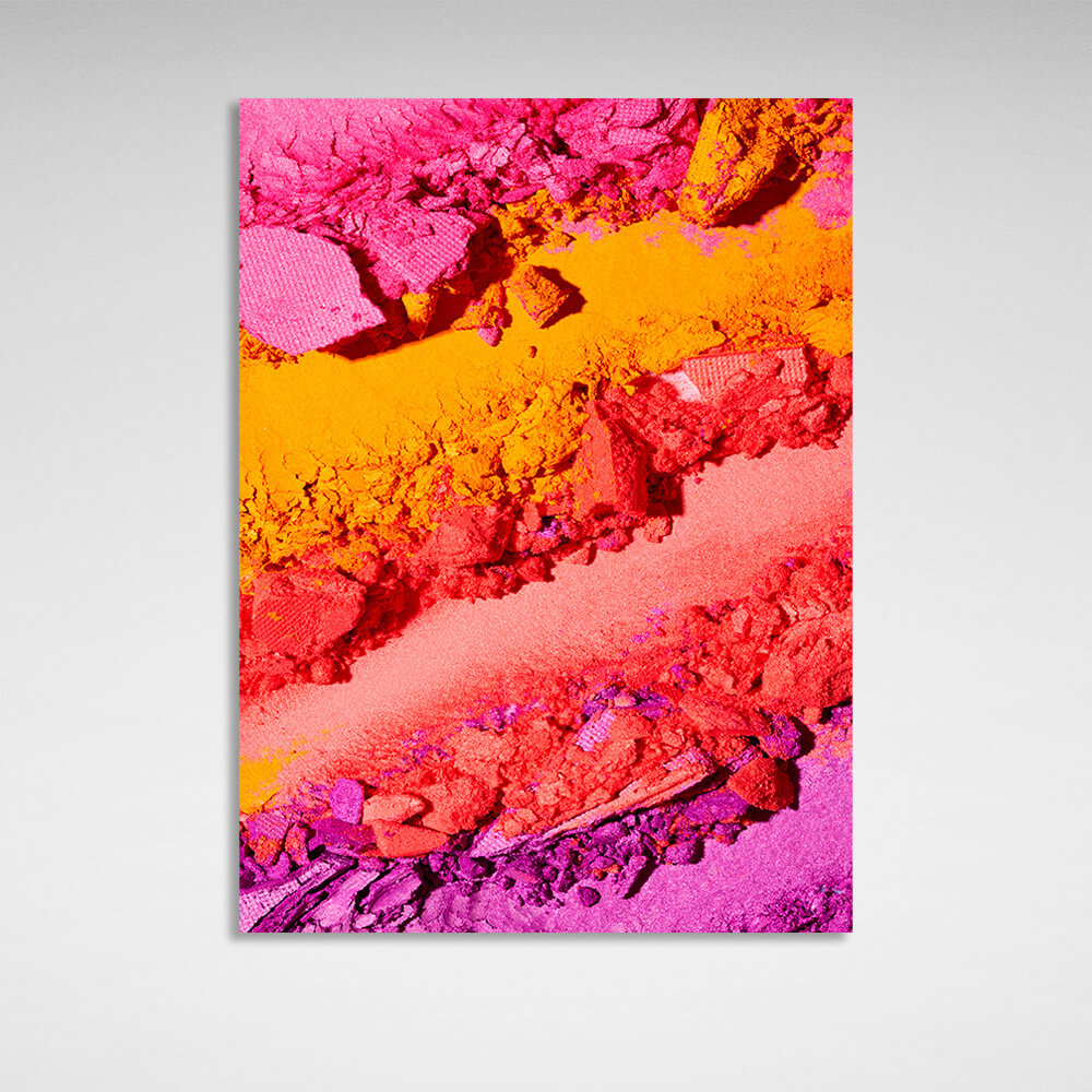 Pink yellow yellow red red purple eye shadow Canvas Wall Art Print