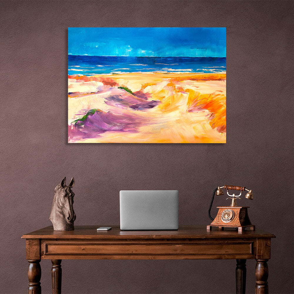 Sea shore imitation oil painting Canvas Wall Art Print