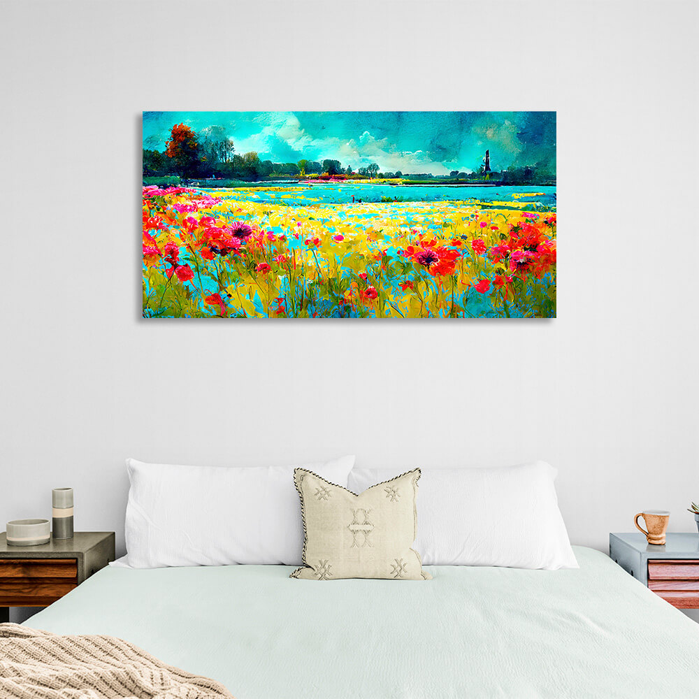 Flower field Canvas Wall Art Print