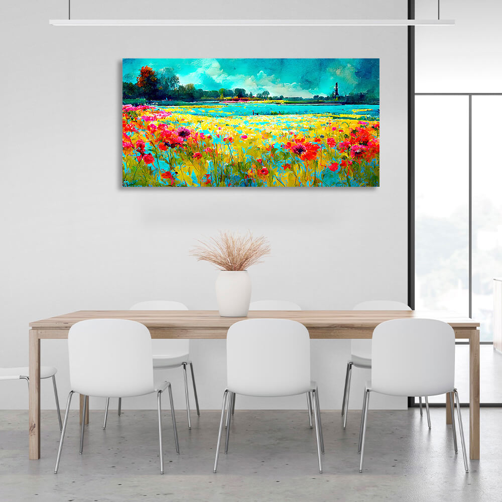 Flower field Canvas Wall Art Print