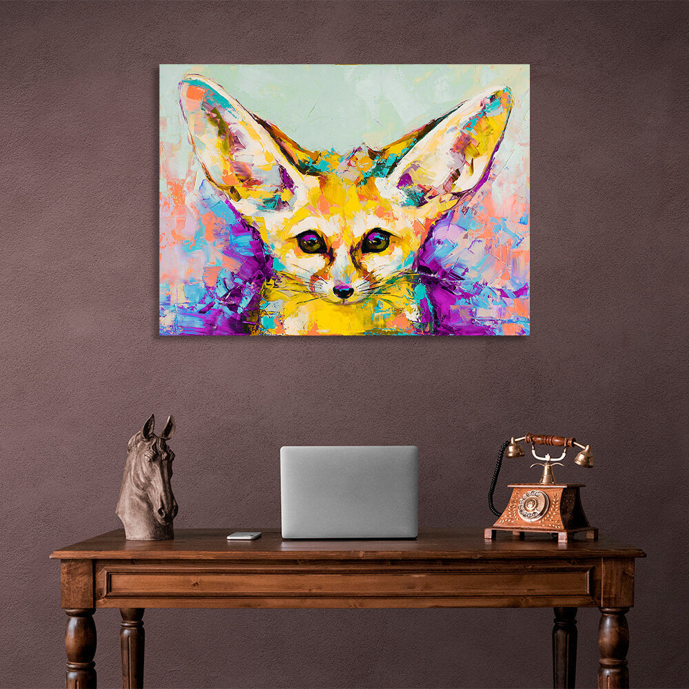 Fox imitation drawing Canvas Wall Art Print