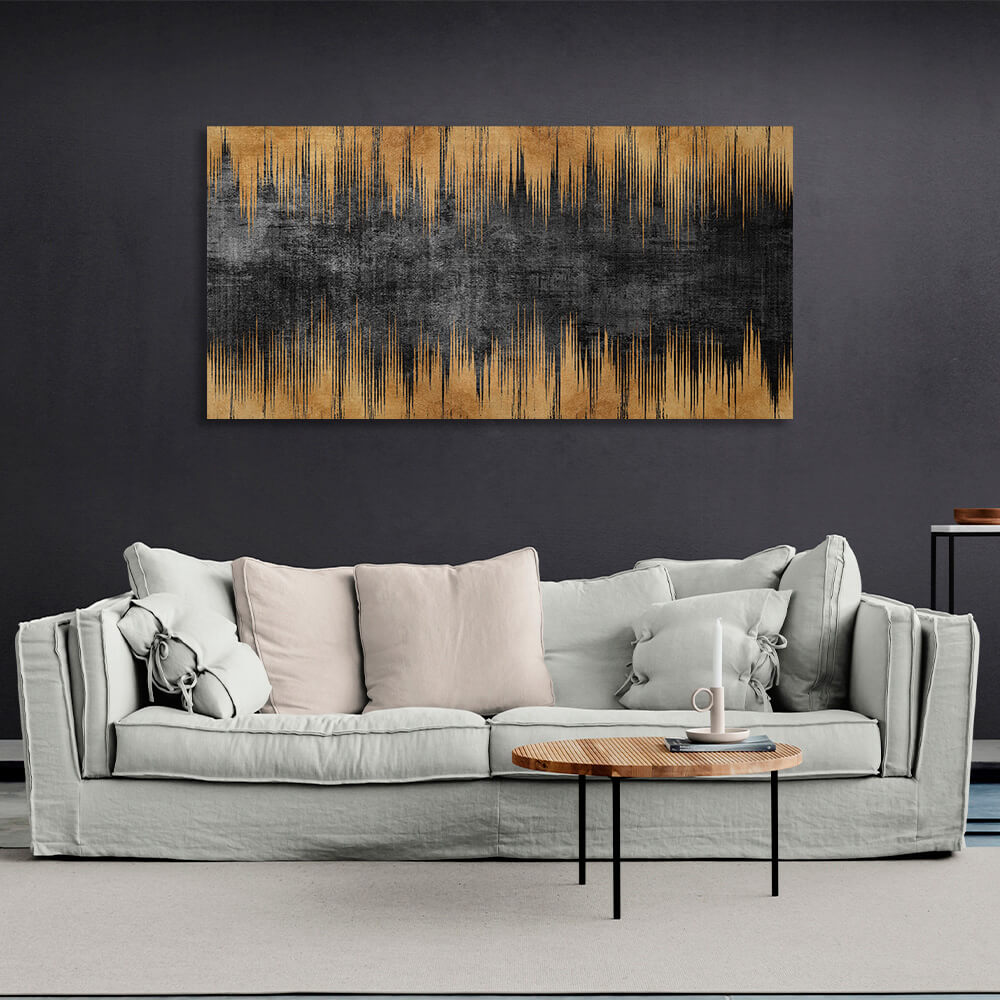 Vertical vertical lines on a dark gray background Abstraction Canvas Wall Art Print