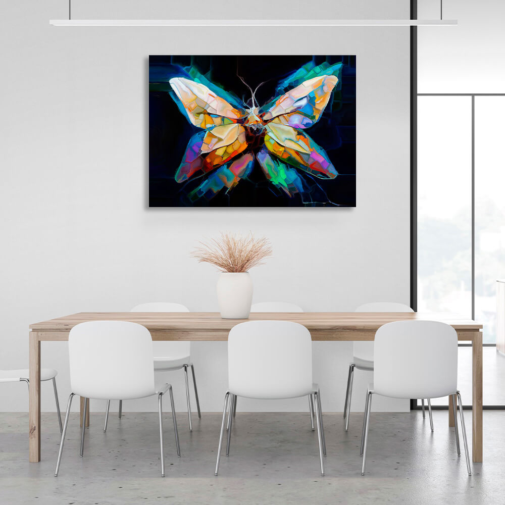 Multicolored butterfly Abstraction Canvas Wall Art Print