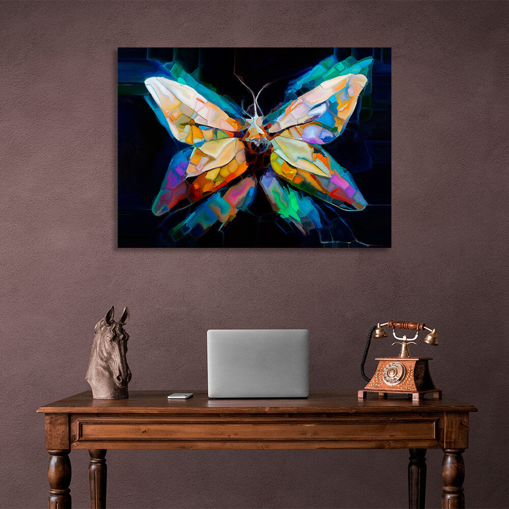 Multicolored butterfly Abstraction Canvas Wall Art Print