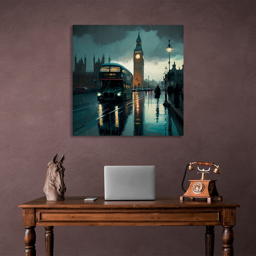 Leinwandbild „Regenreicher Abend in London“