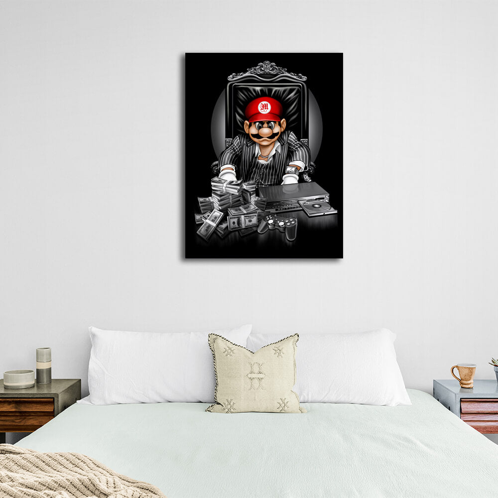 Motivierender Leinwand-Kunstdruck „Mario Mafia“