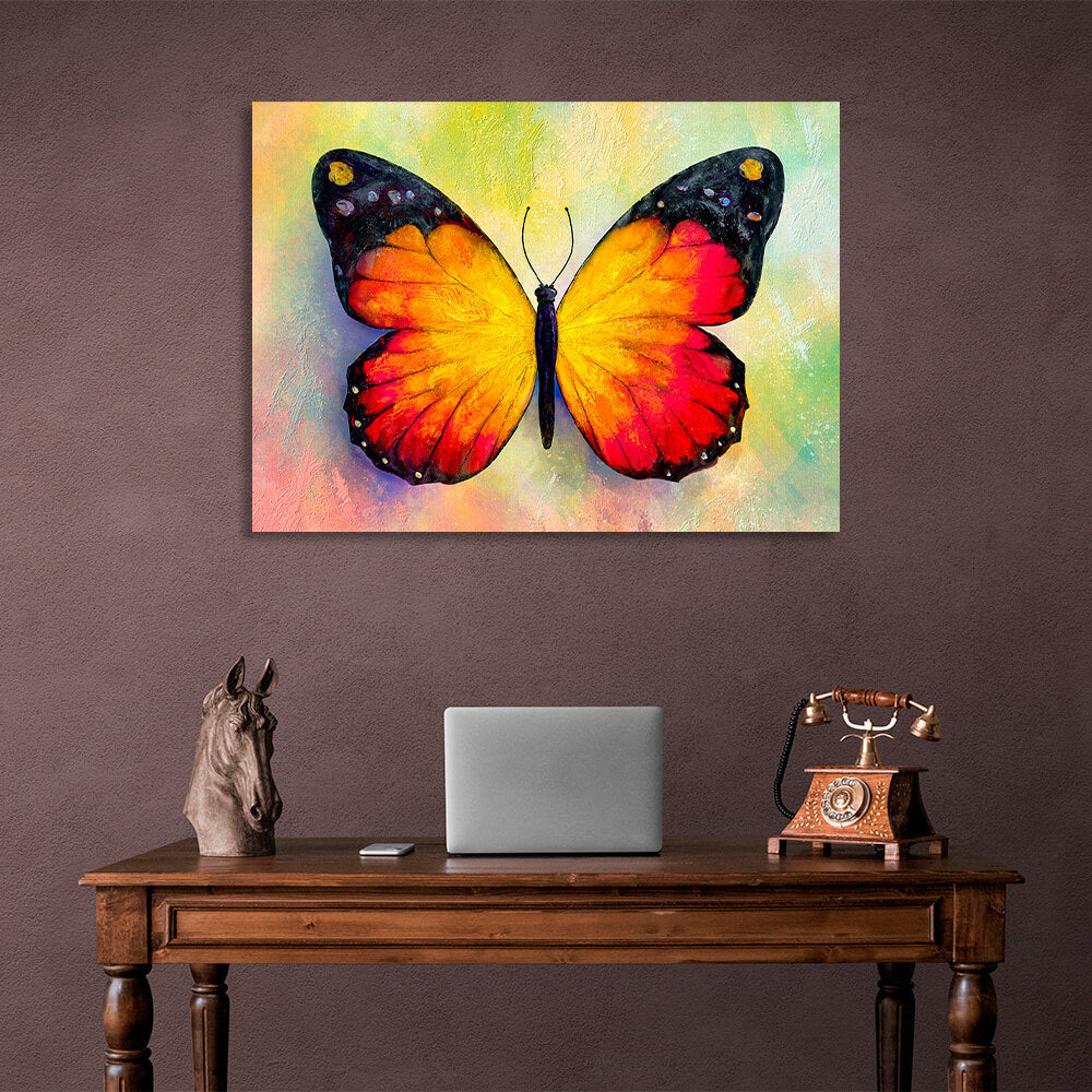 Orange and black butterfly Canvas Wall Art Print