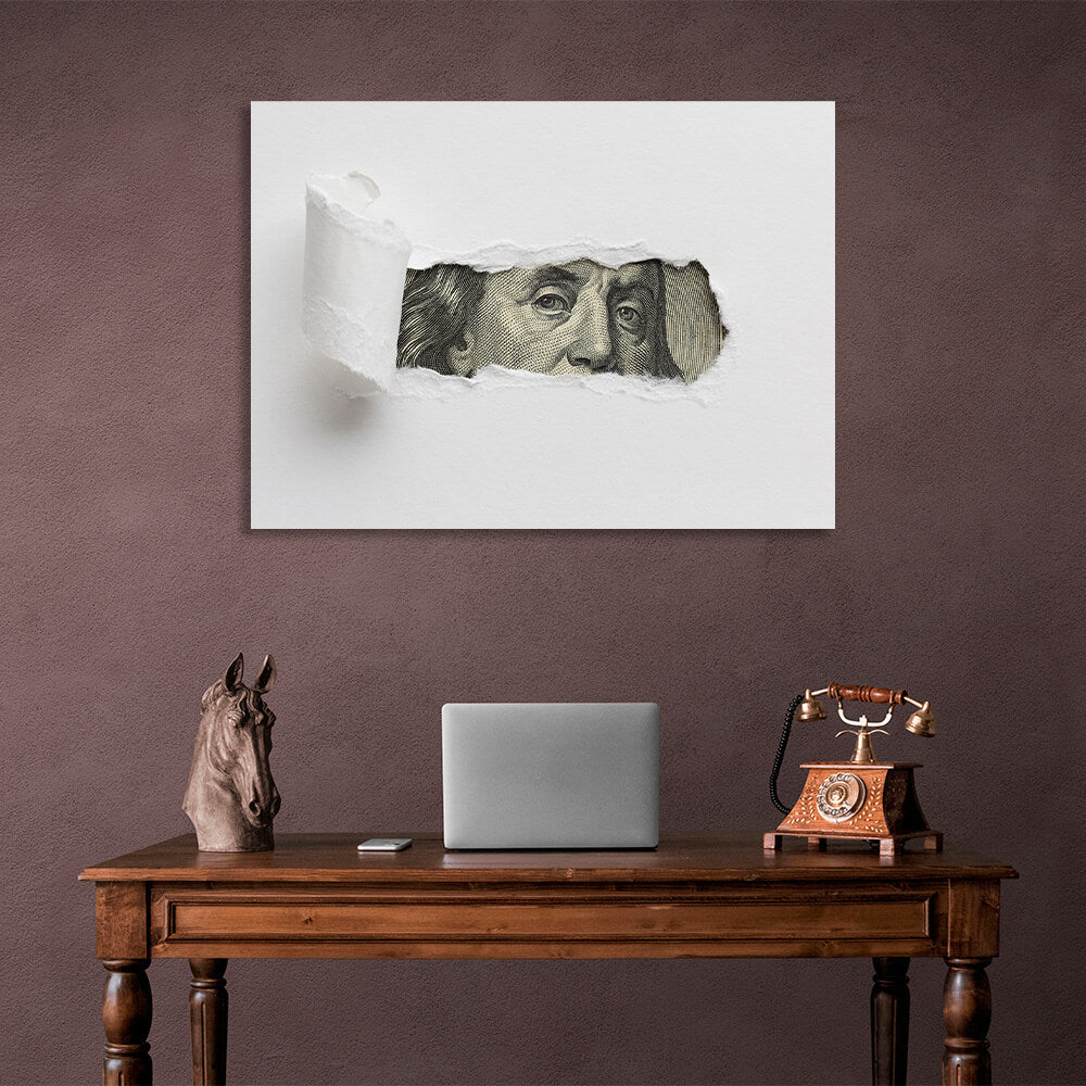 Franklin's eyes Inspirational  Canvas Wall Art Print