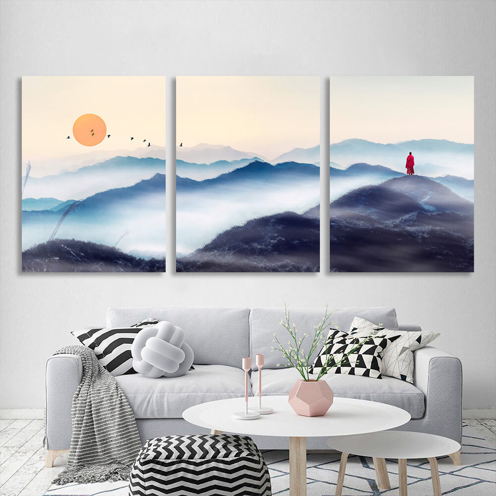 Modular mountains Multi Panel Canvas Wall Art Print