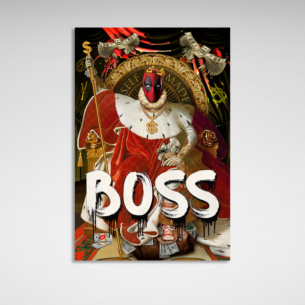 Motivierender Leinwand-Kunstdruck „Deadpool Boss“