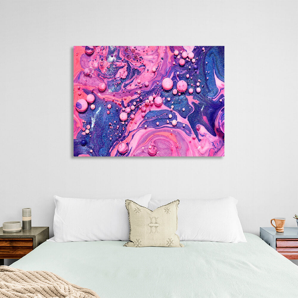 Blue and pink abstract Abstraction Canvas Wall Art Print