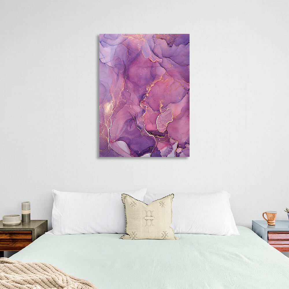 Lilac pink Abstraction Canvas Wall Art Print