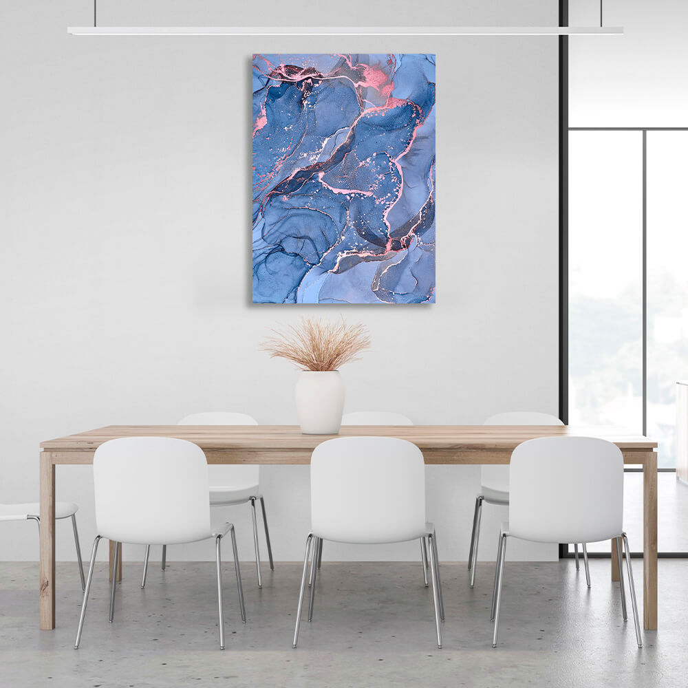 Blue-pink Abstraction Canvas Wall Art Print