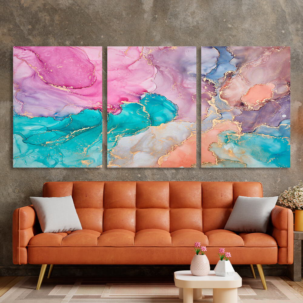 Modular iridescent abstraction Multi Panel Canvas Wall Art Print