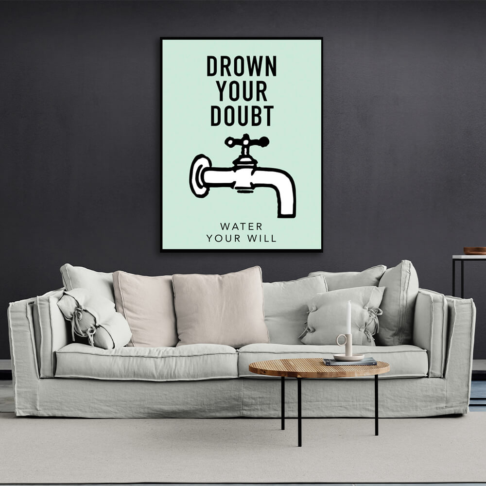 Monopoly Drown your doubt Canvas Wall Art Print